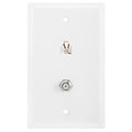 Cmple CMPLE 284-N Modular Phone & Coaxial Wall Plate 284-N